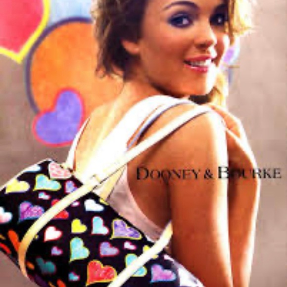 Y2K Vintage DOONEY & BOURKE Rainbow Hearts “IT”Tote Bag- ICONIC!! - Picture 3 of 8